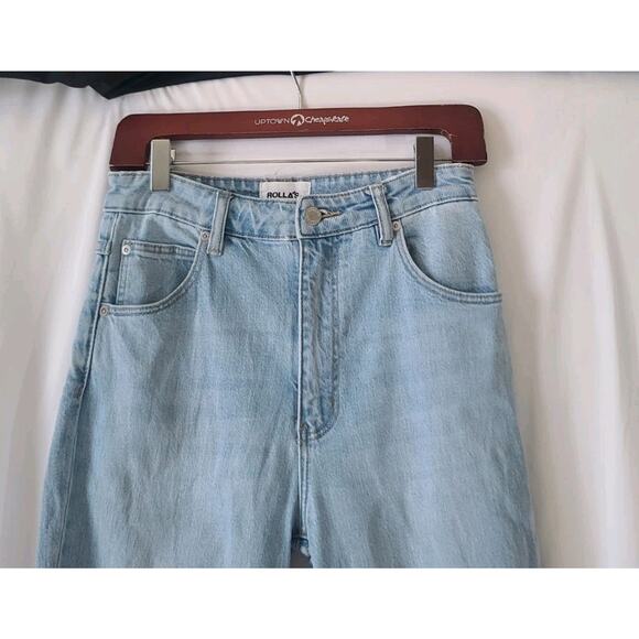ROLLA'S Womens Comfort Sky Blue Original High Rise Straight Jeans 27 - Picture 6 of 11
